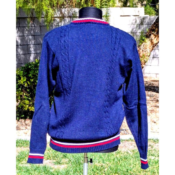 Vintage 1990s Lacoste Club Chemise Men's Large Navy Pullover V-Neck Sweater NOS - Picture 4 of 6